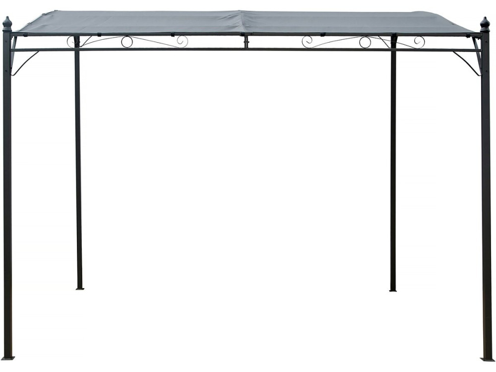 Metal lean-to pergola - 3 x 2.5 m - Grey