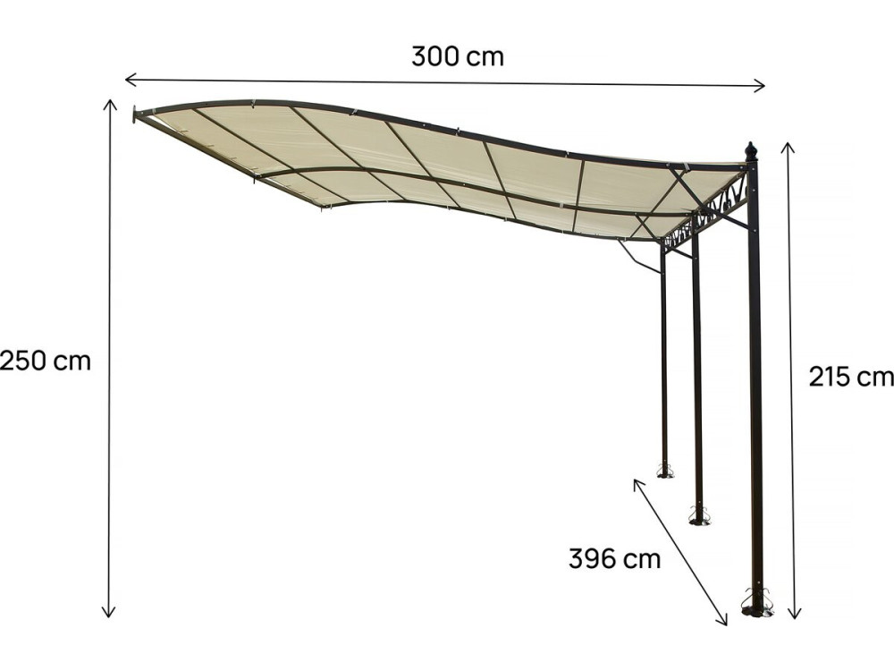 Metal gazebo - 3 x 4 m - Beige