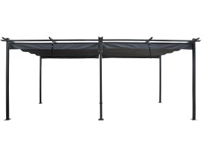 Metal pergola with retractable roof - 3 x 6 m - Anthracite