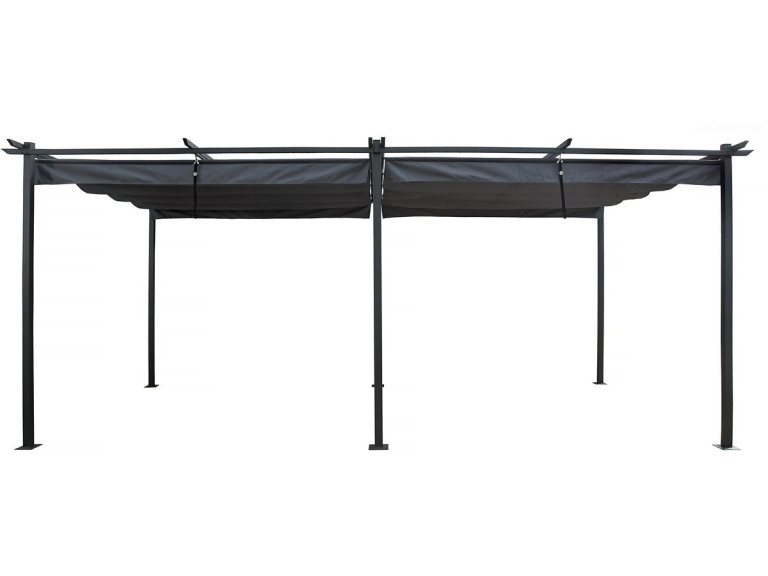 Metal pergola with retractable roof - 3 x 6 m - Anthracite