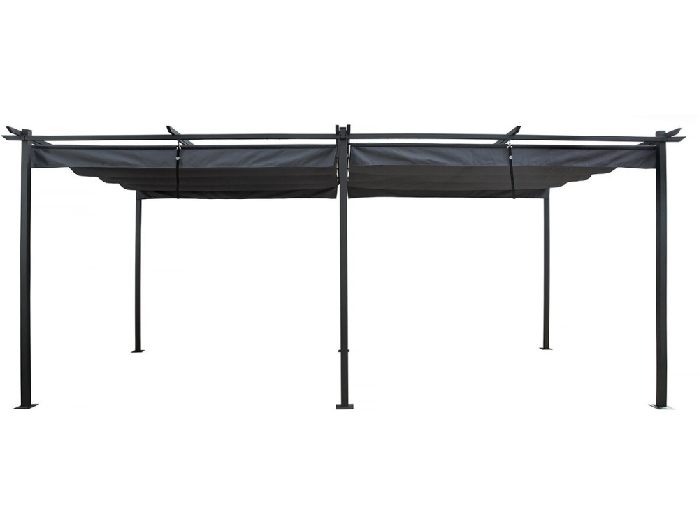 Metal pergola with retractable roof - 3 x 6 m - Anthracite