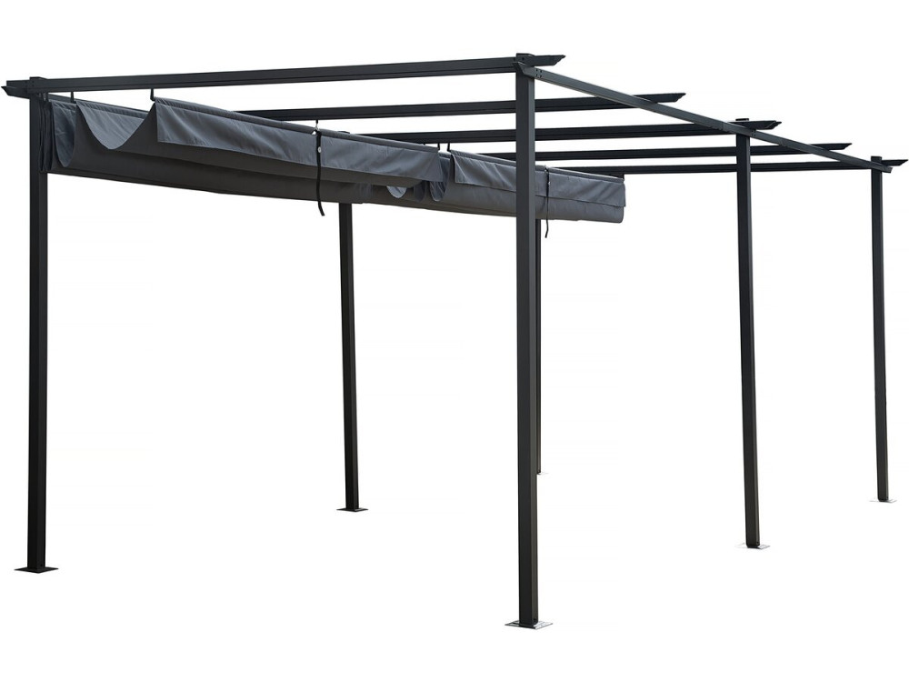 Metal pergola with retractable roof - 3 x 6 m - Anthracite