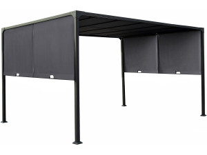 Pergola with sliding metal roof "Courtenay" - 3 x 4 m - Grey