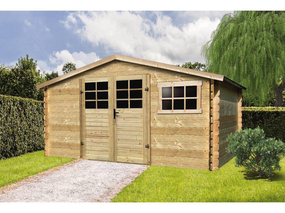 Traditional wooden garden shed - 11.56 m2 - 388 x 298 x 218 cm - 28mm
