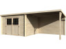 Eden" wooden garden shed with extension - 18.02 m² - 6.05 x 2.98 x 2.09 m - 28 mm