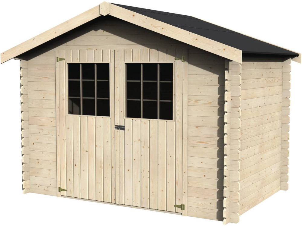 Flodova" wooden garden shed - 5.90 m² - 2.98 x 1.98 x 2.32 m - 28 mm