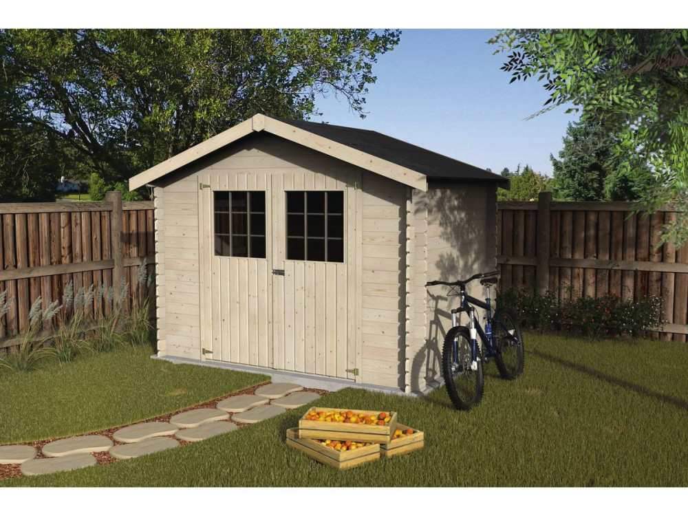 Flodova" wooden garden shed - 5.90 m² - 2.98 x 1.98 x 2.32 m - 28 mm