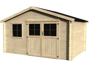 Flodeal" wooden garden shed - 11.86 m² - 3.98 x 2.98 x 2.44 m - 28 mm