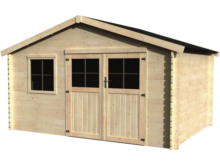 Flodeal" wooden garden shed - 11.86 m² - 3.98 x 2.98 x 2.44 m - 28 mm