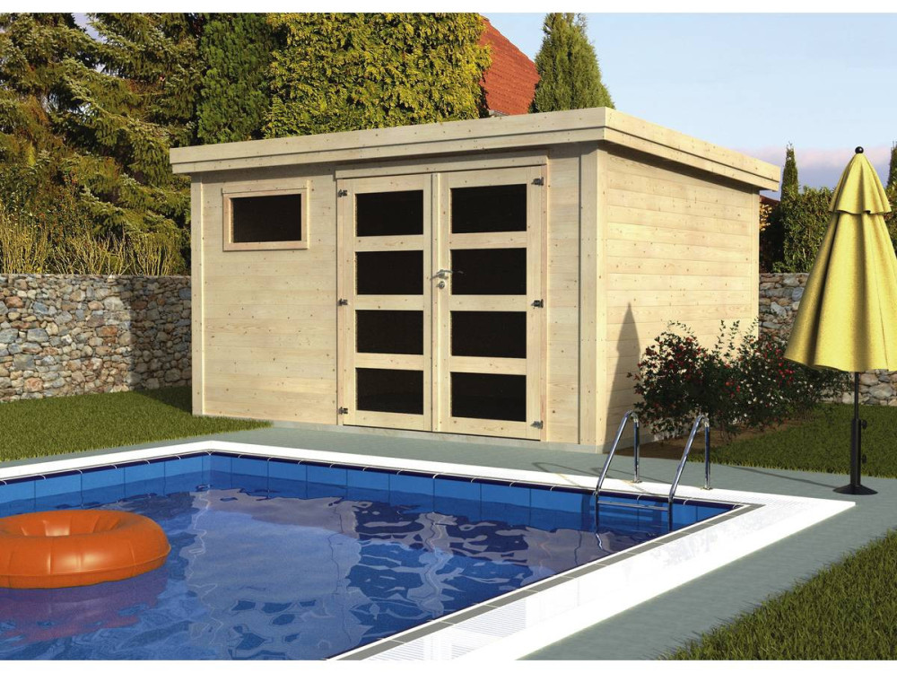 Paolo" wooden garden shed - 10 m² - 3.65 x 2.75 x 2.16 m - 28 mm