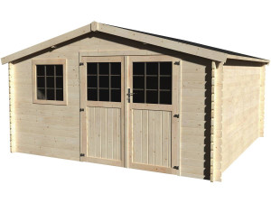 Vallauris" wooden garden shed - 15.84 m² - 3.98 x 3.98 x 2.29 m - 34 mm