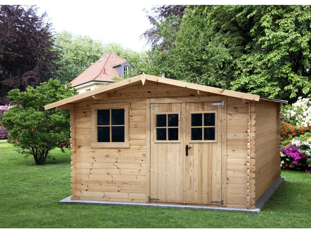 Wooden garden shed 14m² "Oz" - 388 x 298 x 225 cm - 28 mm
