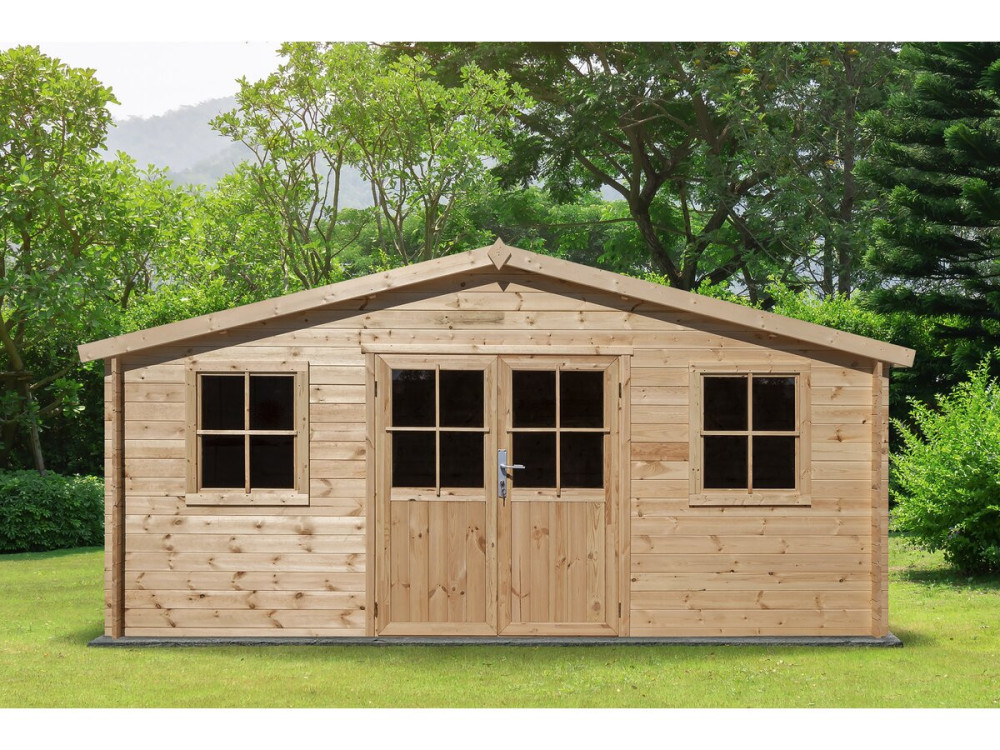 Alex" wooden garden shed - 20.20 m² - 4.80 x 4.00 x 2.39 m - 28 mm
