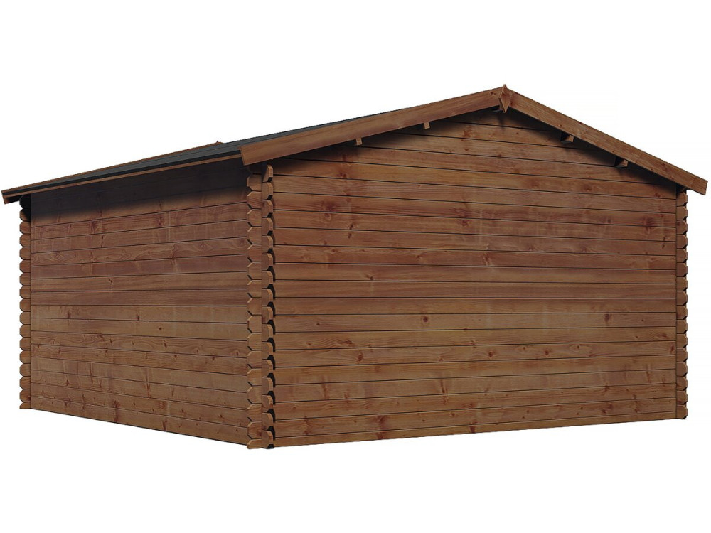 Lormont" brown autoclave-treated wooden garden shed - 21.2 m² - 28 mm