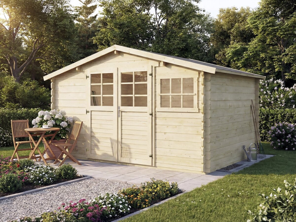 Belmont" autoclave-treated wooden garden shed - 12.53 m² - 34 mm