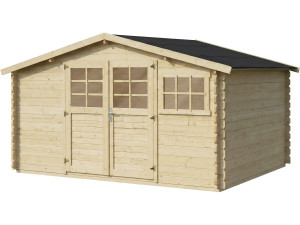 Clairval" wooden garden shed - 416 x 301 x 218 cm - 12.53 m² - 28 mm