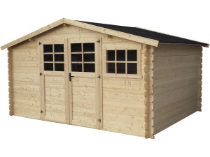 Rocval" wooden garden shed - 456 x 425 x 232 cm - 19.42 m² - 28 mm