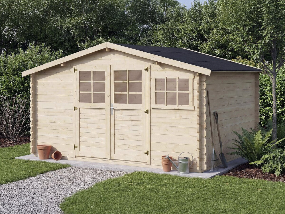 Rocval" wooden garden shed - 456 x 425 x 232 cm - 19.42 m² - 28 mm