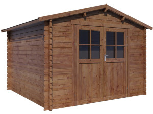 Willow" wooden garden shed - 9,3 m² - 28 mm - Brown