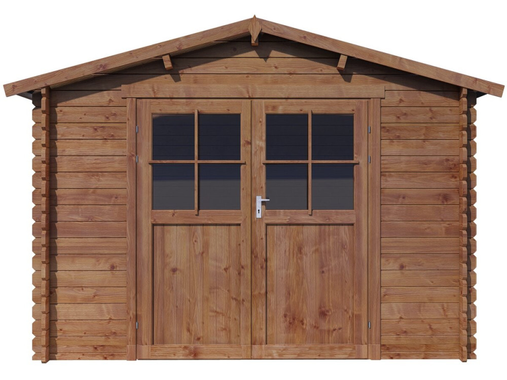 Willow" wooden garden shed - 9,3 m² - 28 mm - Brown