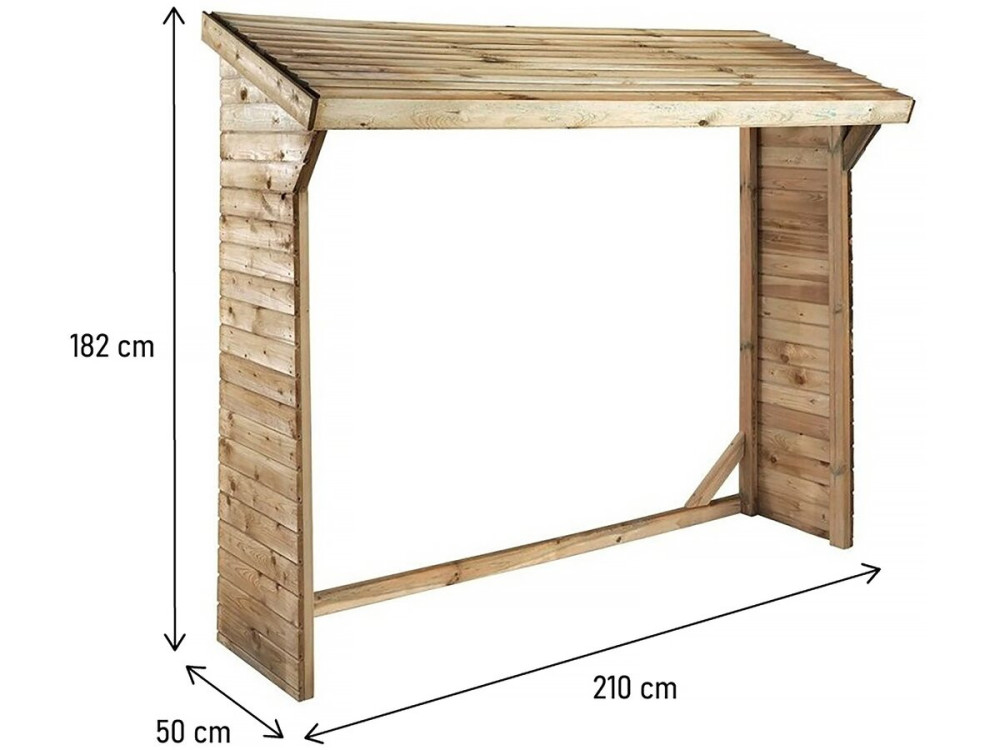 Log Shed - 1.05 m² - 2.10 x 0.50 x 1.8 m- 2 Stères