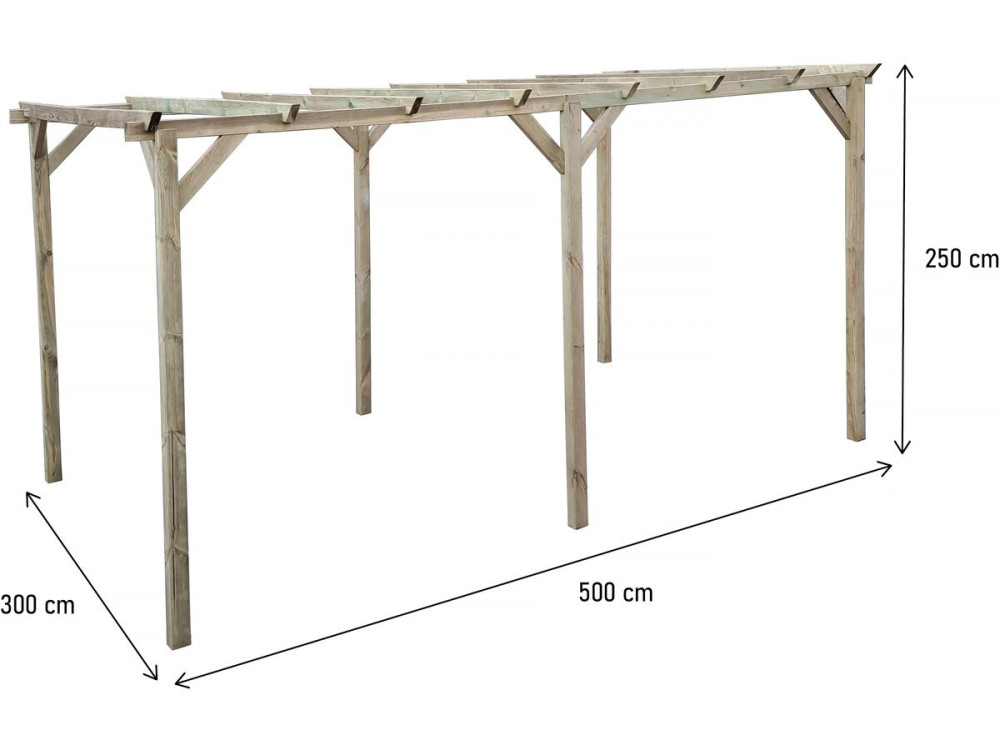 Wooden carport "Solar II" 3 x 5 x 2.4