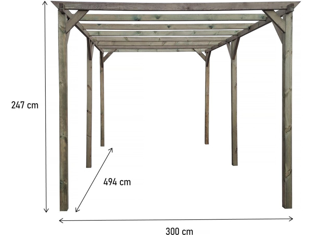 Wooden carport "Sunny" 3 x 5 m