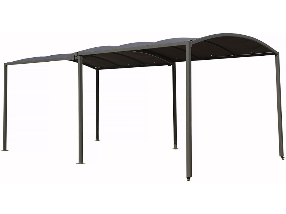 Extendable metal carport "Mathis" - 303/566 x 295 x 240 cm - Anthracite
