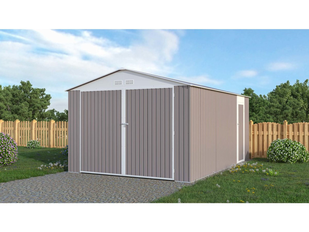 15' 8'' x 10' 5'' Metal Garage Shed - "Nevada"- with swinging doors
