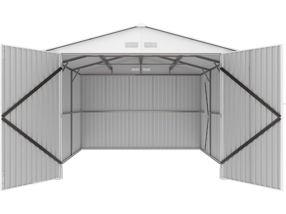 15' 8'' x 10' 5'' Metal Garage Shed - "Nevada"- with swinging doors