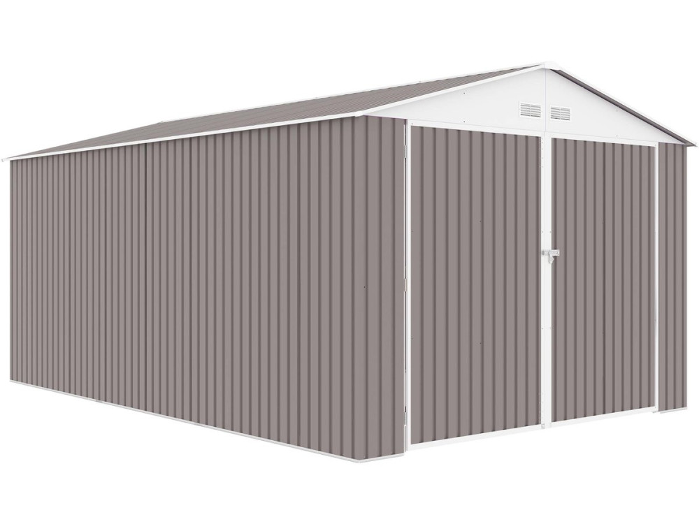 15' 8'' x 10' 5'' Metal Garage Shed - "Nevada"- with swinging doors