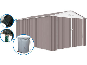 Metal garage "Nevada" - 15.36m² with gutter and water collector