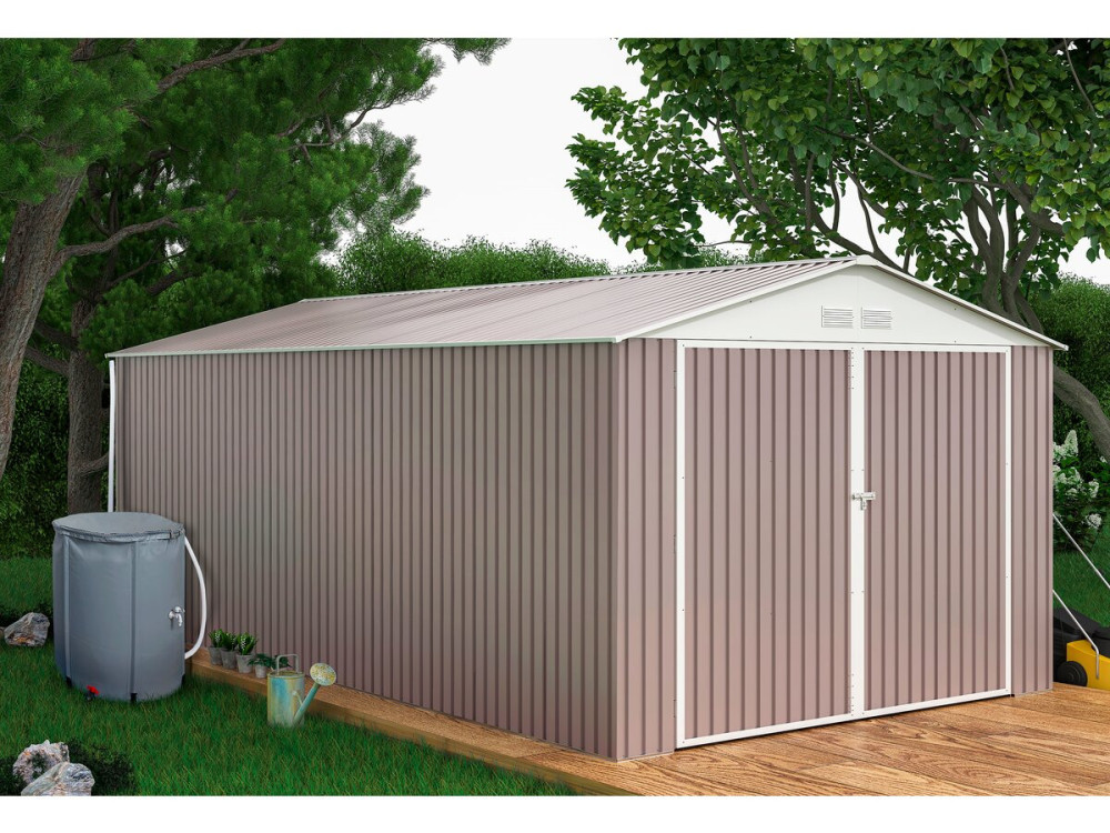 Metal garage "Nevada" - 18.56m² with gutter and water collector