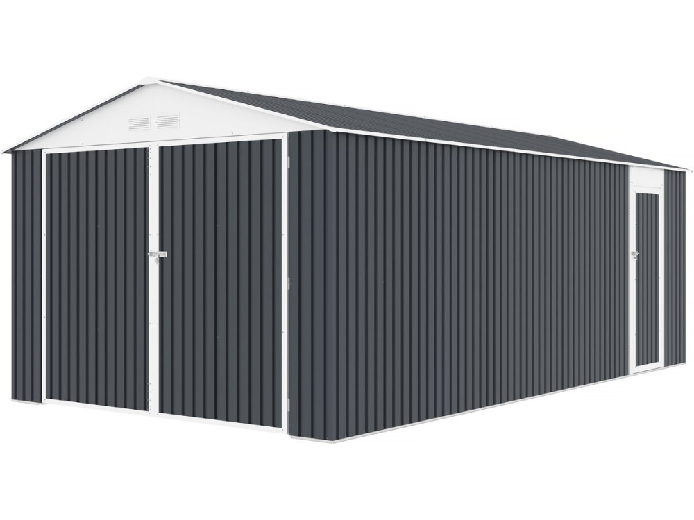 Houston metal garage - 15.36 m² with gutter and water collector - Anthracite