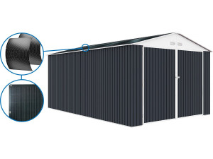 Houston metal garage - 18.56 m² with solar panel - Anthracite