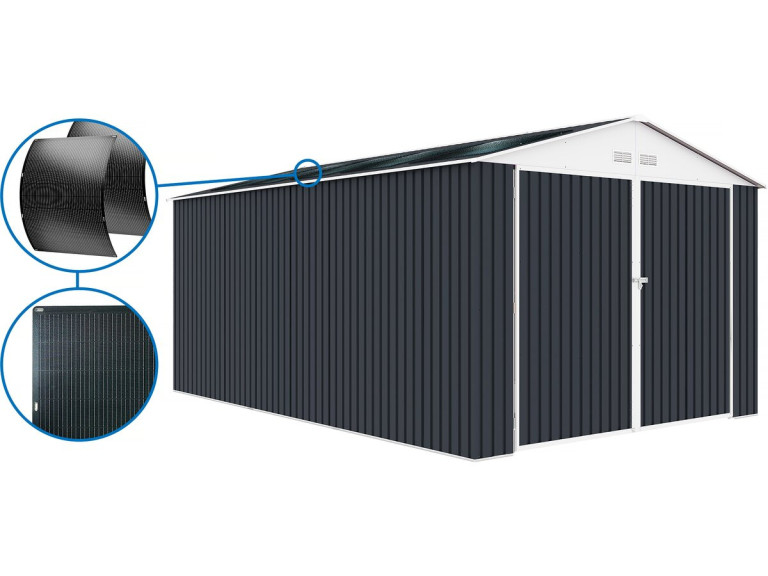 Houston metal garage - 18.56 m² with solar panel - Anthracite