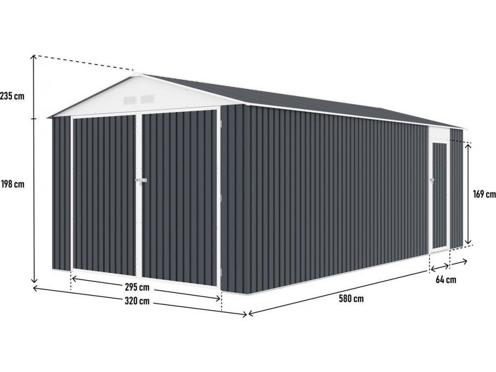 Houston metal garage 18.56m² - Anthracite