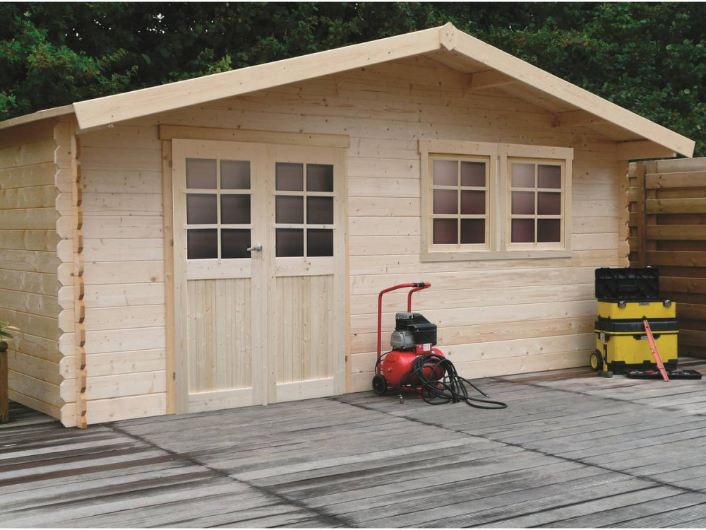 Vernier" wooden garden shed - 34.84 m² - 6.05 x 5.75 x 2.53 m - 28 mm