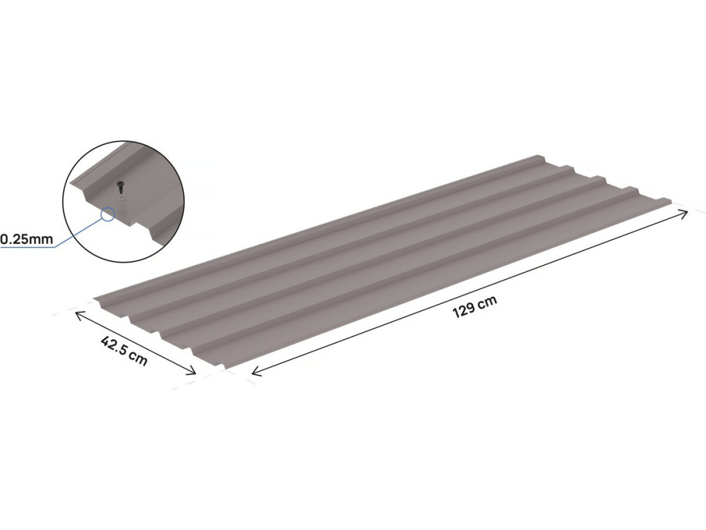 Set of 12 "Atlanta" galvanized steel cladding sheets - 129 x 42 cm - Taupe