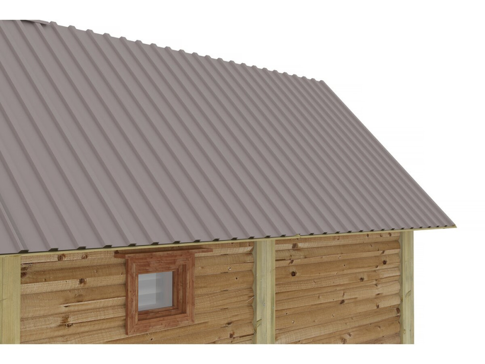 Set of 12 "Atlanta" galvanized steel cladding sheets - 129 x 42 cm - Taupe