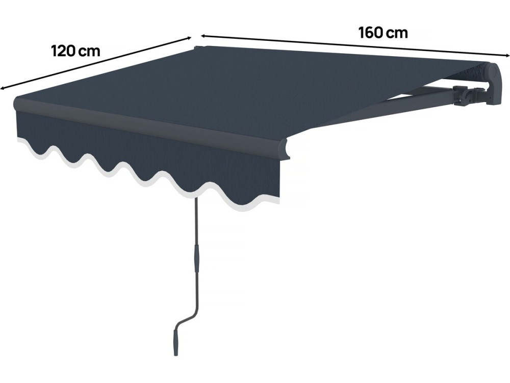 Aluminum awning "Ombra 1" - 160 x 120 cm - Gray