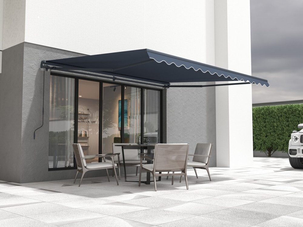 Aluminum awning "Ombra 4" - 395 x 300 cm - Gray