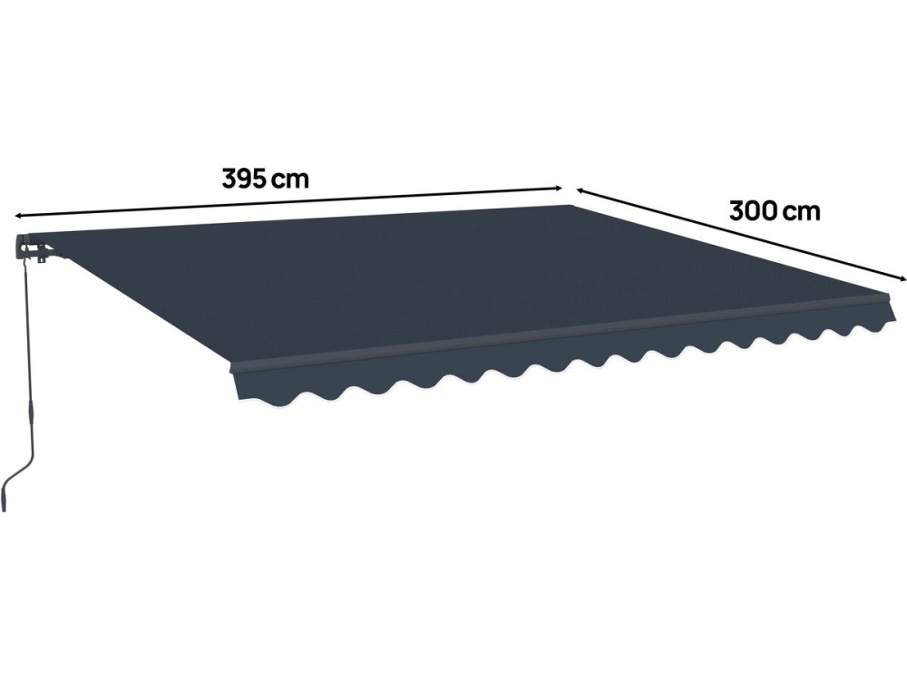 Aluminum awning "Ombra 4" - 395 x 300 cm - Gray