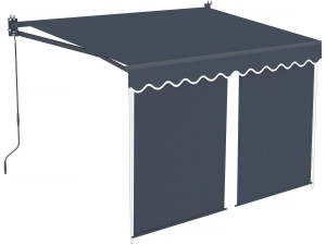 Shadow" awning with aluminium valance 2 x 3 m - Anthracite grey