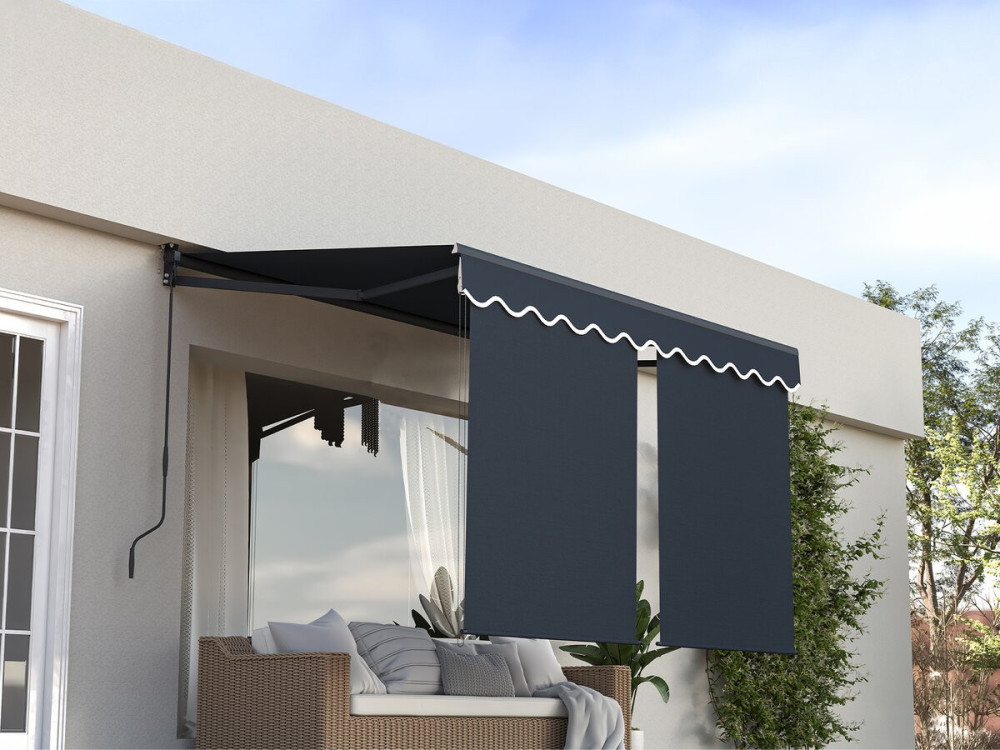 Shadow" awning with aluminium valance 2 x 3 m - Anthracite grey