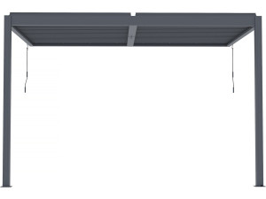 Leaning bioclimatic pergola with LED "Windsor" - 3 x 4 m - Anthracite