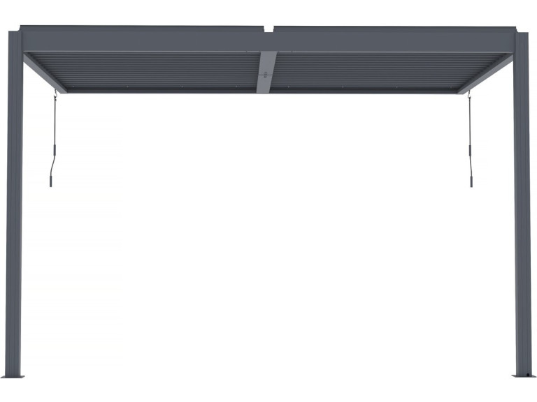 Leaning bioclimatic pergola with LED "Windsor" - 3 x 4 m - Anthracite