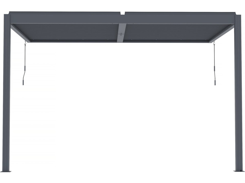Leaning bioclimatic pergola with LED "Windsor" - 3 x 4 m - Anthracite