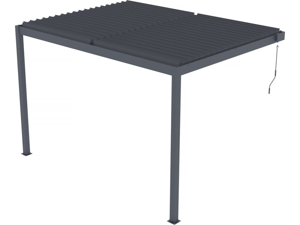 Leaning bioclimatic pergola with LED "Windsor" - 3 x 4 m - Anthracite