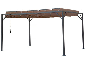 Bioclimatic pergola in "Lodge" fabric 3 x 4 m - Taupe